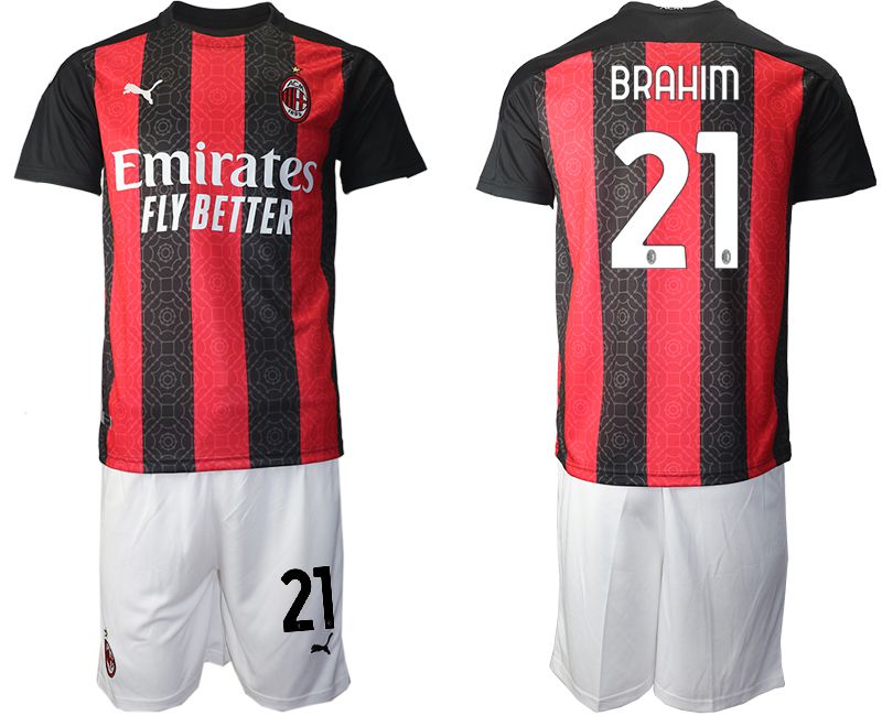 Men 2020-2021 club AC milan home #21 red Soccer Jerseys